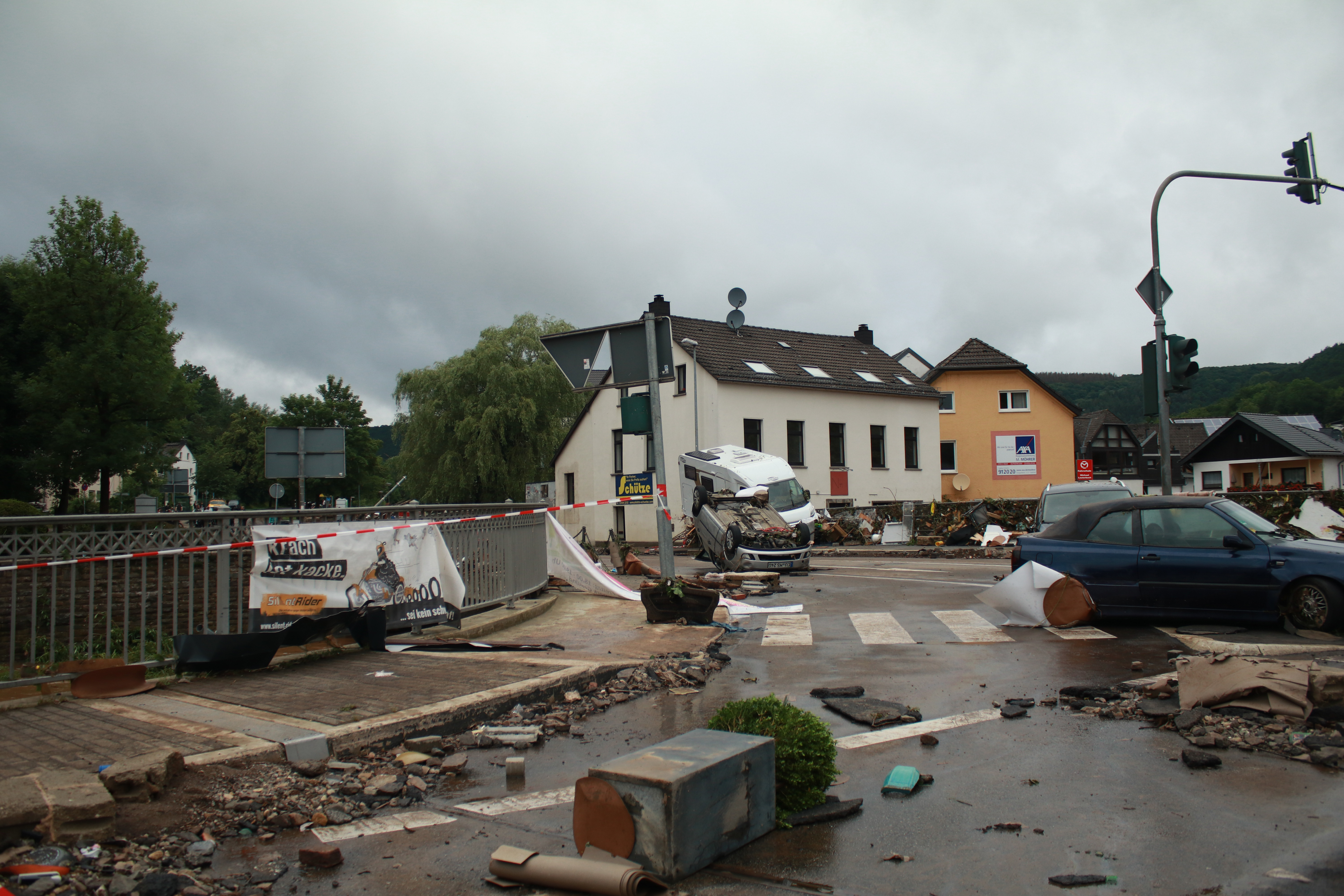 Gemünd, Kreuzung Zentrum am 15.07.2021